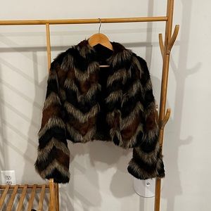 Chevron cropped coat